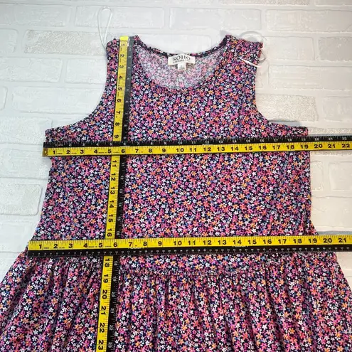 Soho Apparel Ltd Maxi Dress Womens Large Pink Floral Ruffle Tiered A-Line Summer