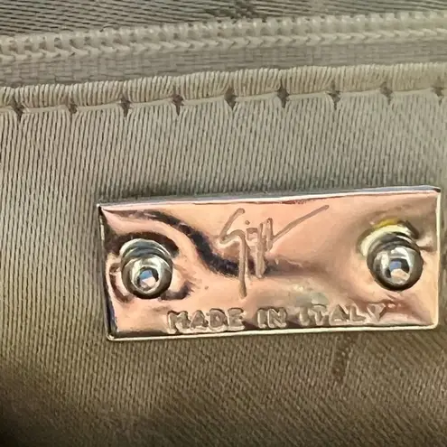 Giuseppe Zanotti white and black patent leather purse-has stains see description