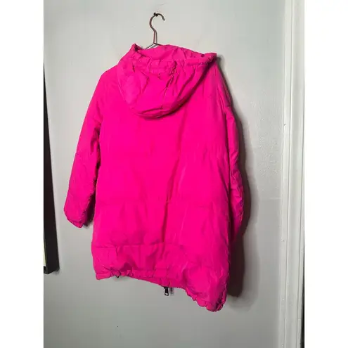 OOF WEAR Women's Neon Pink Long Sleeve High Neck Puffer Coat Size 38