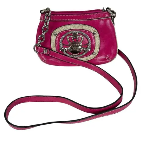 Kathy Van Zeeland Pink Small Bedazzled Crossbody Zippered Purse