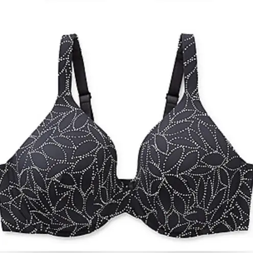 Ambrielle Everyday Full Coverage Bra 44DD Black White Floral Comfy Soft Size undefined