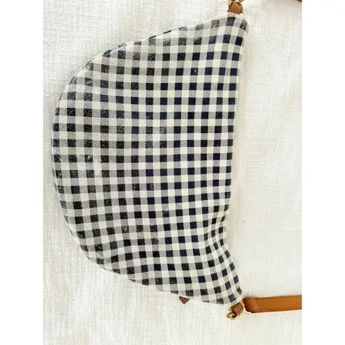 Clare V. x HTH | Grande Fanny in Navy Gingham Leather Blue