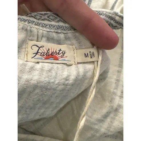 Faherty Dream Cotton Gauze Carmel Dress Size Medium Organic Cotton Midi Casual