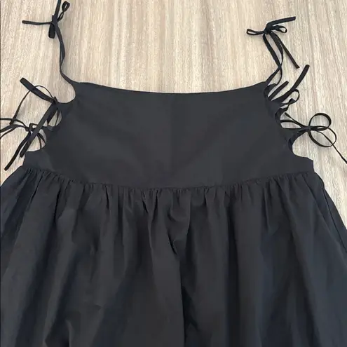 Alina Liu Sleeveless Strappy Babydoll Tank Mini Dress Small Black