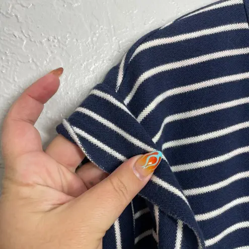 ATM Anthony Thomas Melillo Women M Blue White Stripe V Neck Dress Knit Pockets Size M