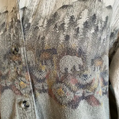 Cabela's Cabela’s Southwest Western Brushed Cotton Bear Print Button Down Shirt Medium