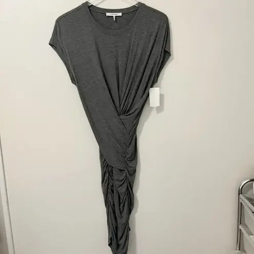 frame denim NEW FRAME Ruched Crisscross Dress in‎ Gray