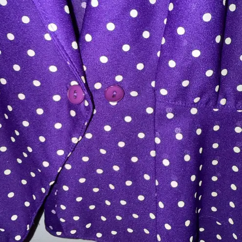 Purple and White Polka Dot Blazer Jacket Size undefined