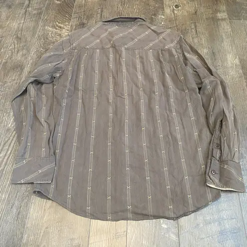Horny Toad Retro brown button down shirt 100% cotton size M