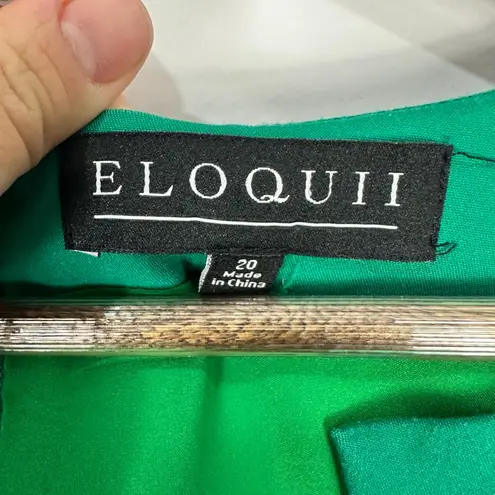Eloquii Dress 20 Green Sheath Old Money Quiet Luxury Formal Cocktail Wedding
