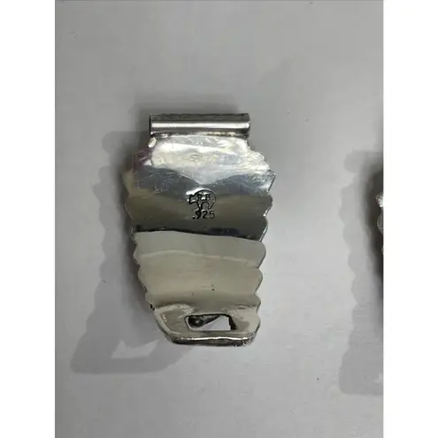 Running Bear Navajo Sterling Silver Turquoise Floral Watch Ends Gold & Silver