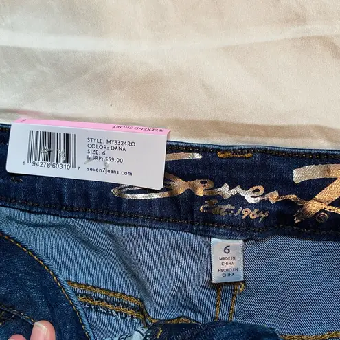 Seven7 Dana Weekend Cuffed Denim Jean Bermuda Shorts Size 6