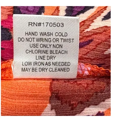 JODIFL  Orange Print Blouse Long Sleeve Button Down Shirt Women Size Medium‎ New - Image 10