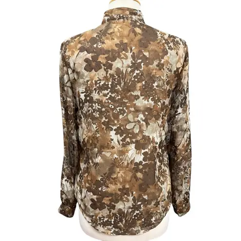 Coldwater Creek Women's Blouse Size S Brown Floral