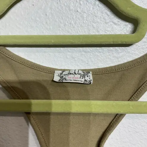 Free People  Camel Racerback Bodysuit Sz M