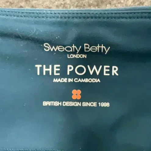 Sweaty Betty Power Mesh Leggings Teal Beetle Blue Size S Small Short Yoga Sporty