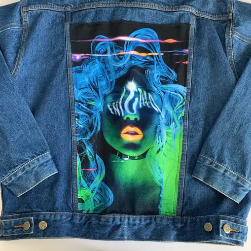 Via Penny Lane Reworked Apparel | Lady Gaga Enigma Tour Vintage Denim Jacket Blue Size L