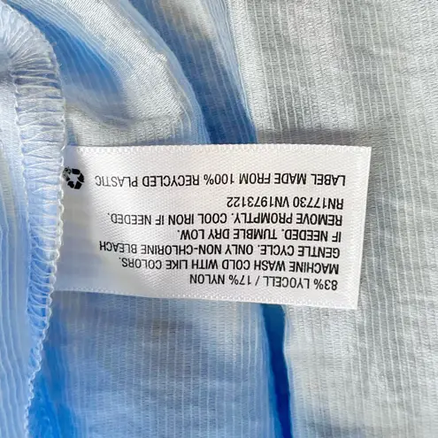 A New Day  Long Sleeve Button Down Boyfriend Shirt Subtle Sheen Blue Size Large