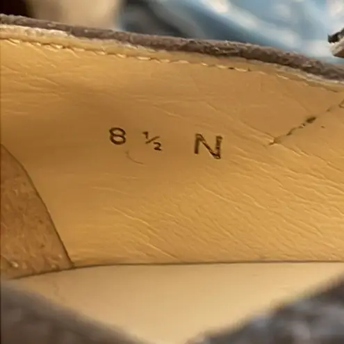 Amalfi by Rangoni Taupe Brown Suede Leather Wedge Mary Jane Shoe Womens 8.5N Size 8.5