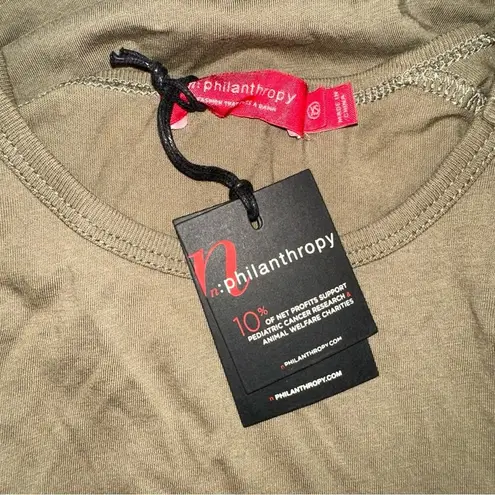 n:philanthropy NWT Buenos Side Ruched Tank in Martini Olive XS