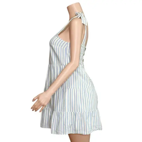 Sézane Anne Swiss Dots Striped Dress, Blue/White, FR36/US4