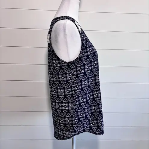 Paper Moon by Stitch Fix Flowy Navy Blue Tank Top Size S