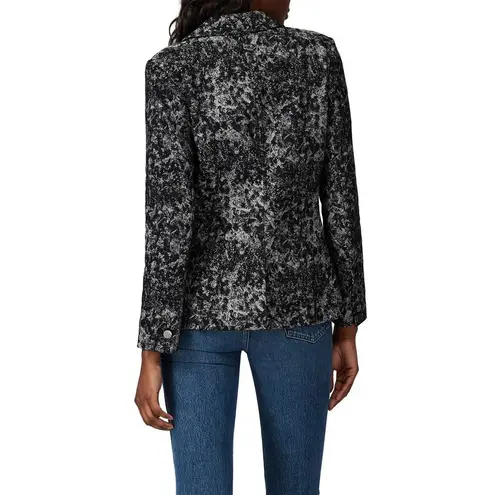BADGLEY MISCHKA Grey Black Printed Floral 100% Cotton Fitted Charlie Blazer XL