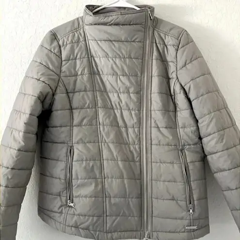 Calvin Klein Jeans puffer jacket womens large puffer jacket 2 zipper pockets Gray - Image 3
