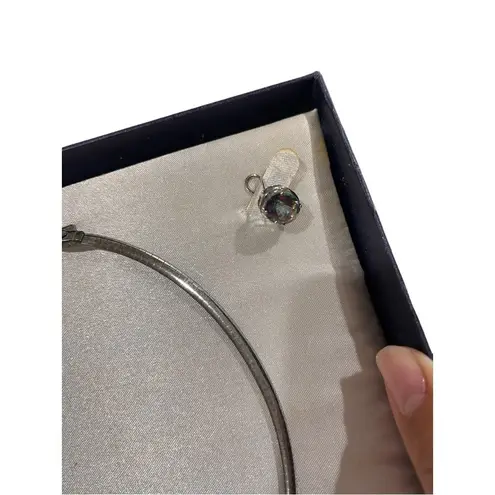 Silver necklace and studded earrings mystic quartz set never worn but tarnished