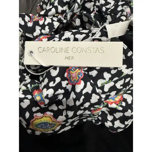 NWT Caroline Constas Lotus Bikini Bottom Black Leopard Paisley sz Medium $210