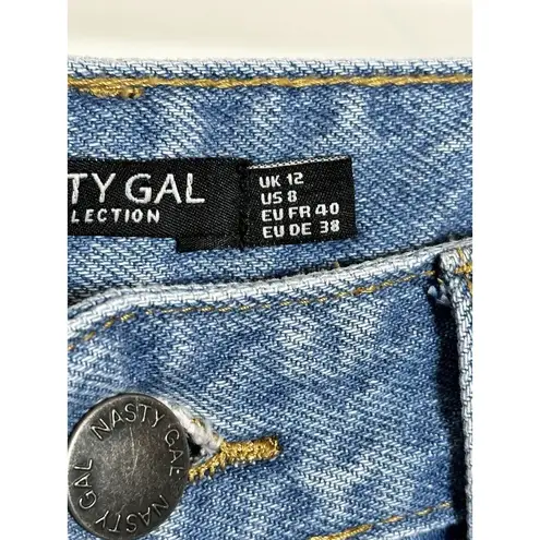 Nasty Gal NWT  Petite Organic Cotton High Waisted Mom Jeans US Size 8 Light Blue