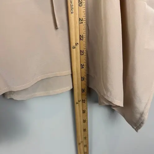 Gold Hawk 100% Silk Top Women's Large Beige Cold Shoulder Lace