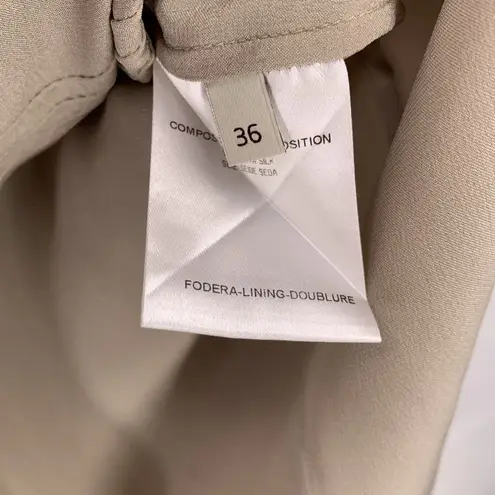 Stella McCartney Champagne Pleated Silk Lace Rhinestone Slip Dress Size 36 AS IS