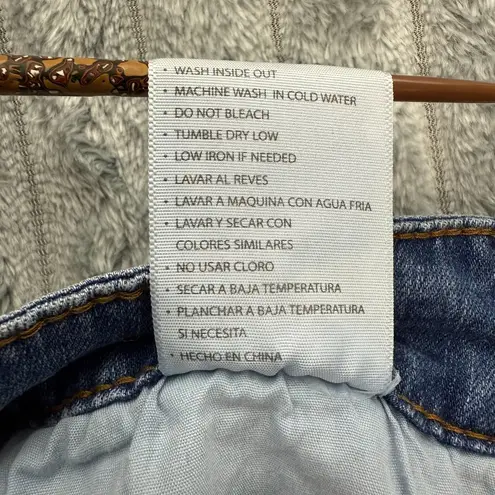 KanCan Denim Shorts Womens 7/27 Distressed Blue Jean Cuffed Stretch Grunge Faded