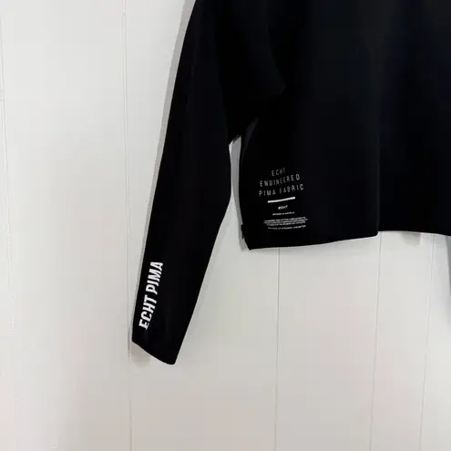 ECHT  Black Pima Cropped Half Zip