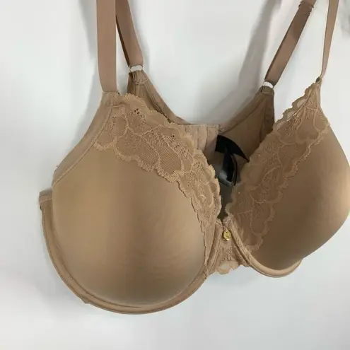 Natori Women's Adjustable Gold Tone Wide Wings Lace Underwire Bra Beige 38D