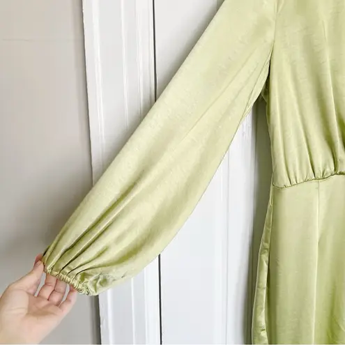 Elliatt • Kai Maxi Dress in Avocado green satin gown bridesmaid formal