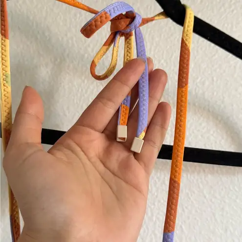 NWT Aloe Aloe Colorful Halter Bikini Set Orange