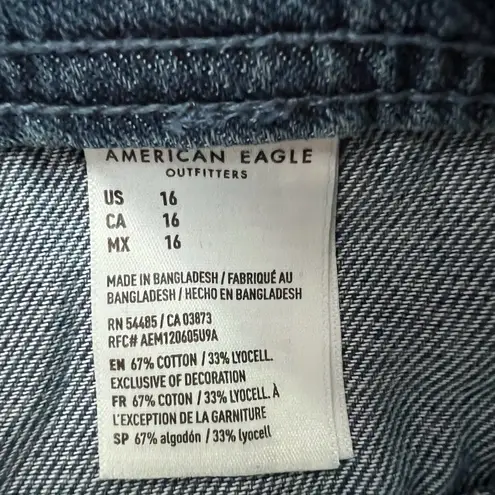 American Eagle *NWT*  Super Hi-Rise denim button up skirt -Size 16 (33 waist)