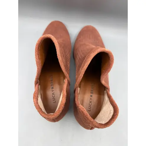 Lucky Brand  Womens Booties 8 Baley Cedar‎ Oiled Suede Perforated - Image 4