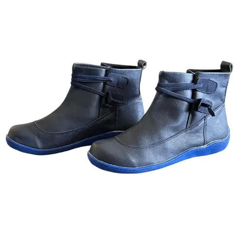 Verugu Women Dark Grey Western Cowboy Low Heel Bootie Ankle Boots Rustic Chic Gray Size 8