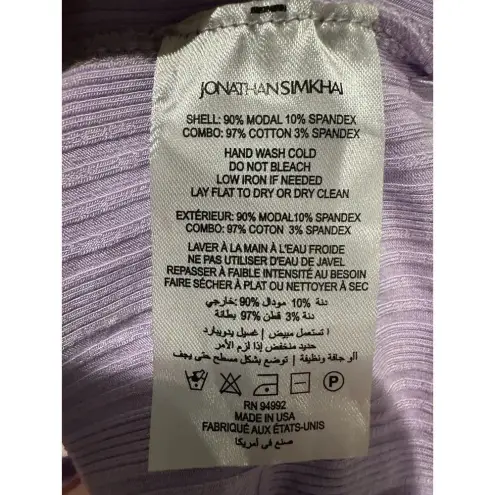NWT Jonathan Simkhai Eliana Cropped Ribbed Tank In Lilac | Size M Purple Size M