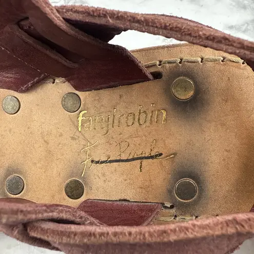 Farylrobin Free People Womens Zelda Crossfire Sandal Size 7 Oxblood Red Leather
