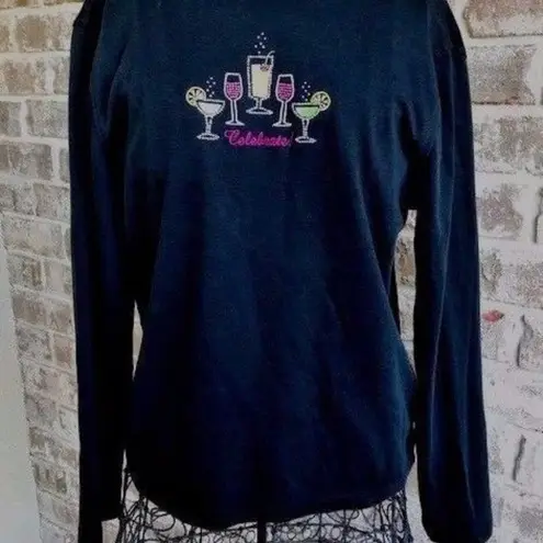 Festive Long Sleeve Top Ugly Christmas Party VTG Size M