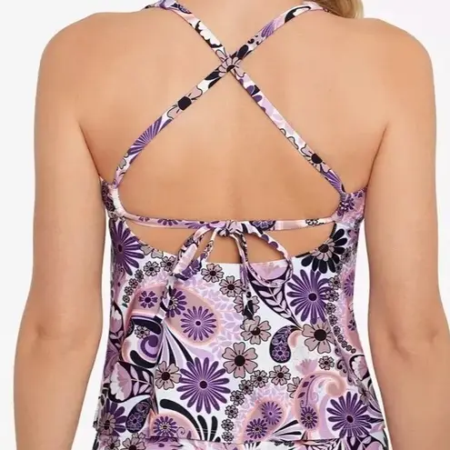 NWT Salt & Cove Purple Paisley Printed V