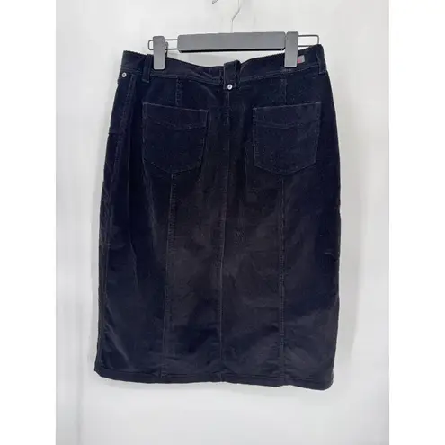 Woolrich Western Corduroy Midi Skirt Womens 8 Black Cotton Pockets