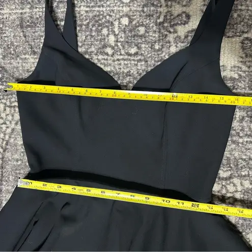 Jill Stuart Jill 8 Black Crepe Sweatheart Neckline Midi Full Skirt Midi Dress