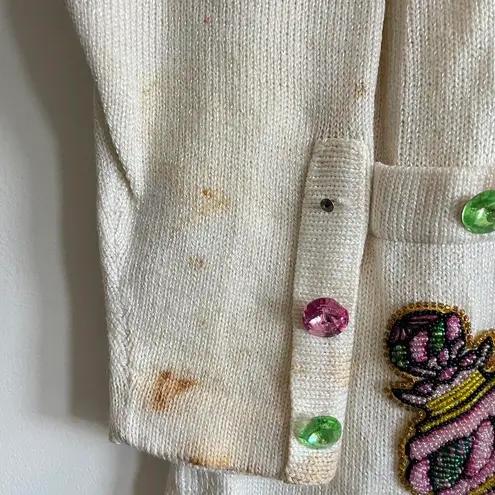 Custom Embroidered Cardigan Sweater Size 12