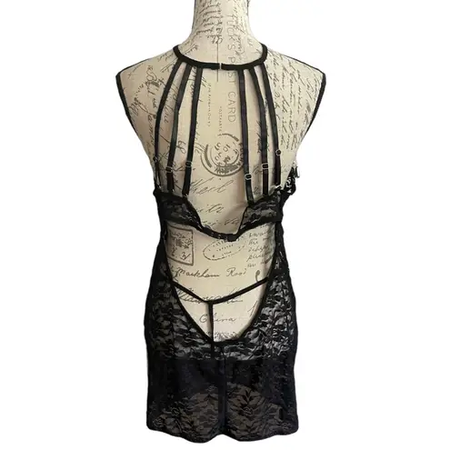 Black Lace Keyhole Stretch Nighty Pajama 2XL NWOT Size XXL