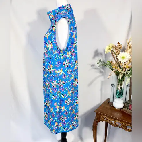 IBKUL Estela Zip Mock Neck Sleeveless – Multi Floral Golf/Tennis Dress Sz L 🧡 Blue Size L